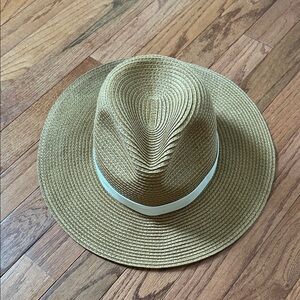 J. Crew Factory Tan Packable Sun Hat with White Band